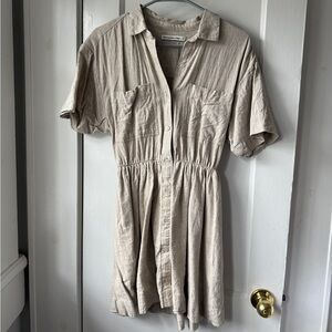 Abercrombie & Fitch Linen Shirt Dress Short Sleeve